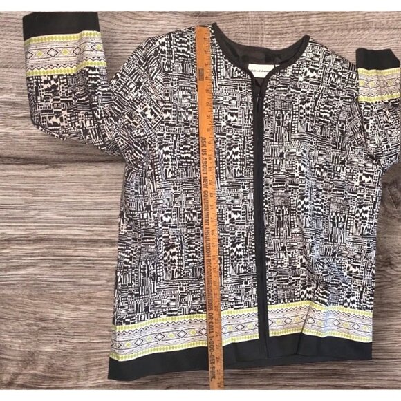 Alfred Dunner Womens Black & White Patterned Jacket Lightweight Grannycore - Picture 6 of 8